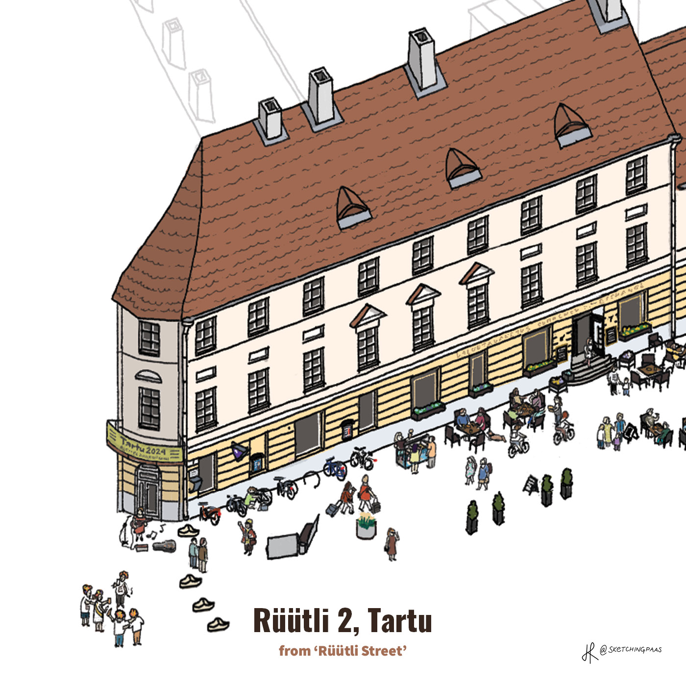 The backside of the 'The Bridges of Tartu' postcard set package