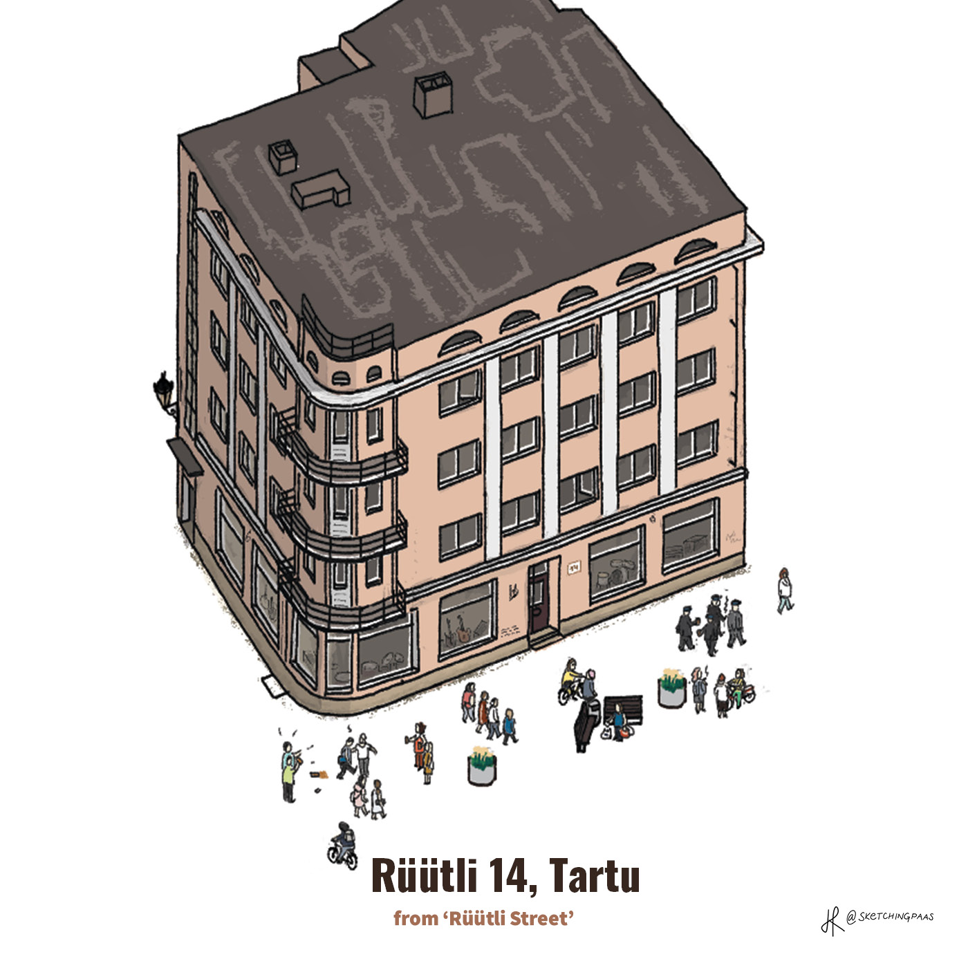 A building from 'Rüütli Street' artwork